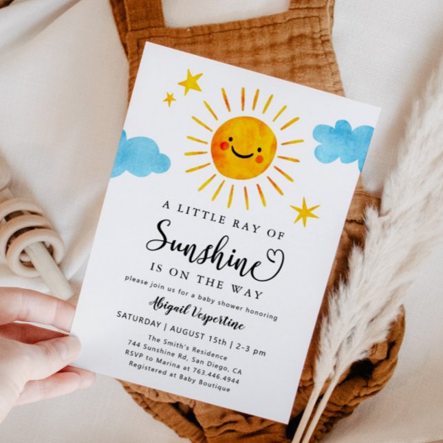 Little Ray of Sunshine Baby Shower Invitation (Creator Uploaded)