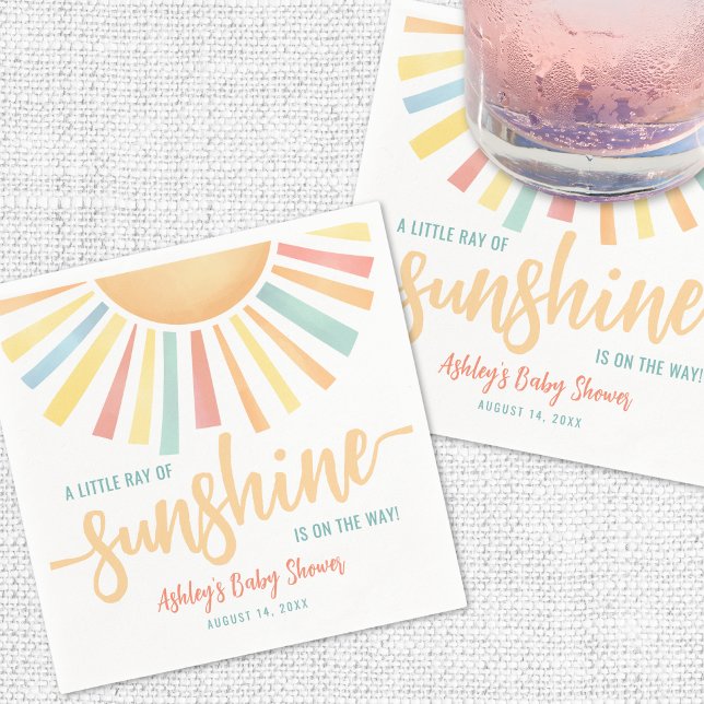Little Ray Of Sunshine Baby Shower Napkin (Little Ray Of Sunshine Baby Shower Napkins)