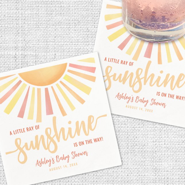 Little Ray Of Sunshine Baby Shower Napkin (Little Ray Of Sunshine Baby Shower Napkins )