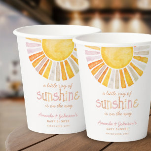 Little Ray of Sunshine Baby Shower Paper Cups