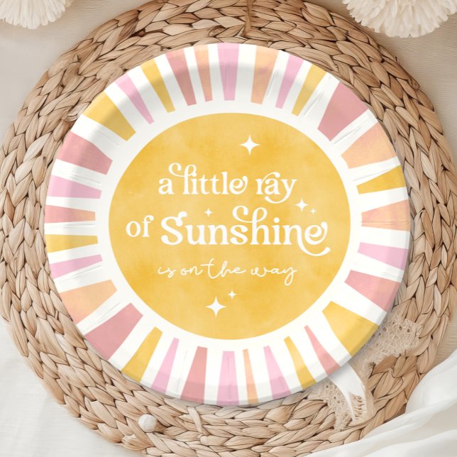 Little Ray of Sunshine Baby Shower Paper Plates (Creator Uploaded)