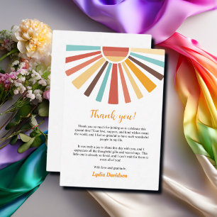 Little Ray Of Sunshine Baby Shower Thank You Card