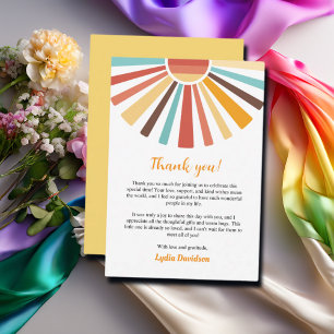 Little Ray Of Sunshine Baby Shower Thank You Card