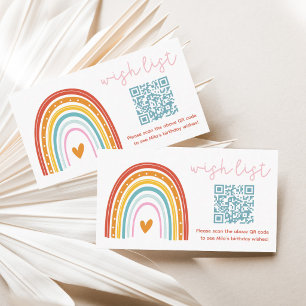 Little Ray of Sunshine Birthday Wish List QR Code Enclosure Card