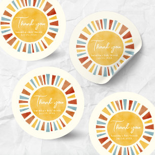 Little Ray of Sunshine Boho Baby Shower Classic Round Sticker
