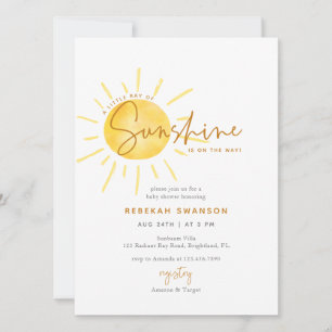 Little Ray of Sunshine Boho Baby Shower Invitation
