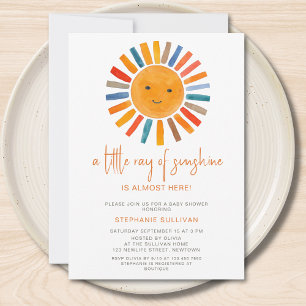 Little Ray of Sunshine Boho Baby Shower Invitation