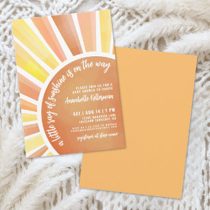 Little Ray Of Sunshine Boho Baby Shower Invitation