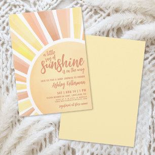 Little Ray Of Sunshine Boho Baby Shower Invitation