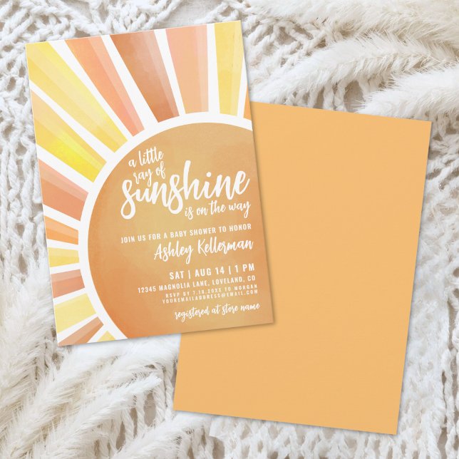 Little Ray Of Sunshine Boho Baby Shower Invitation (Little Ray Of Sunshine Boho Baby Shower Invitation)