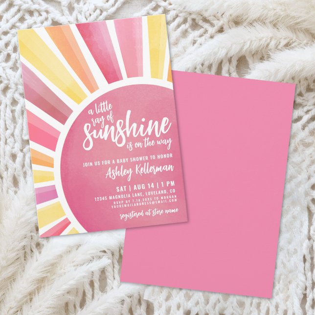 Little Ray Of Sunshine Boho Baby Shower Invitation (Little Ray Of Sunshine Boho Baby Shower Invitation)