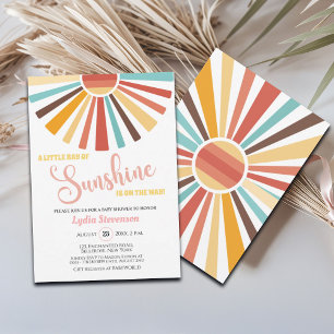 Little Ray Of Sunshine Boho Baby Shower Invitation