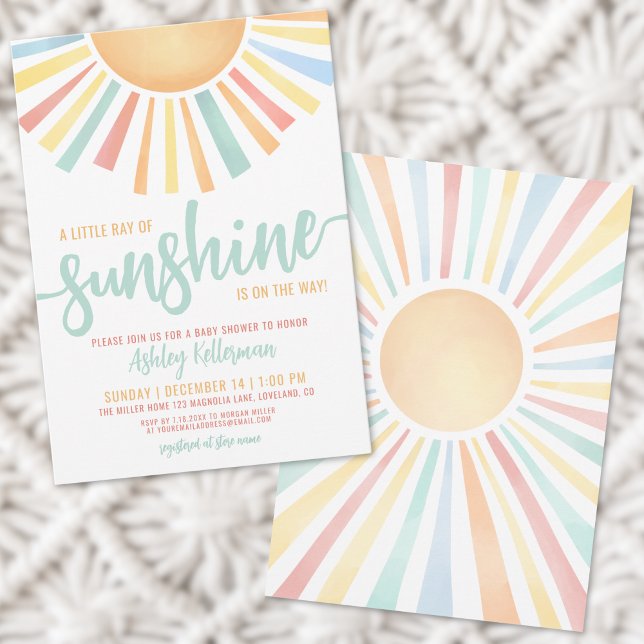 Little Ray Of Sunshine Boho Baby Shower Invitation (Little Ray Of Sunshine Boho Baby Shower Invitation)