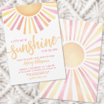 Little Ray Of Sunshine Boho Baby Shower Invitation<br><div class="desc">Celebrate the upcoming arrival with this bright and cheerful sun-themed baby shower invitation. At the top, a big sun with vibrant rays in shades of yellow, orange, pink, and red sets the tone for a joyful celebration. The phrase "A little ray of sunshine is on its way!" is displayed in...</div>