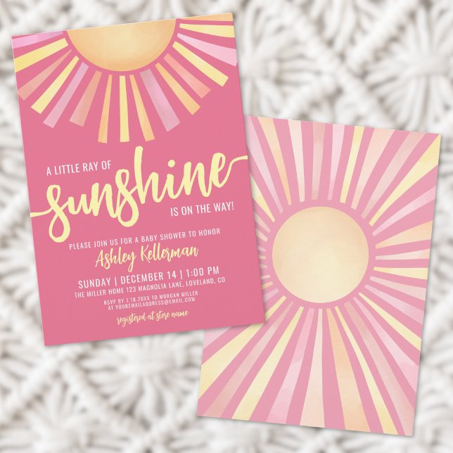 Little Ray Of Sunshine Boho Baby Shower Invitation (Little Ray Of Sunshine Boho Baby Shower Invitation)