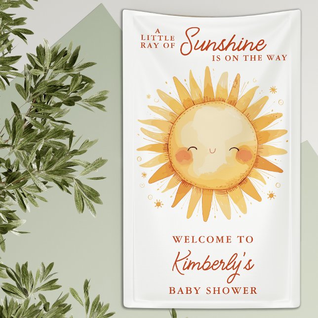Little Ray Of Sunshine Boho Baby Shower Welcome Banner (Creator Uploaded)
