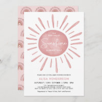 Little Ray of Sunshine Boho Pink Sun Baby Shower