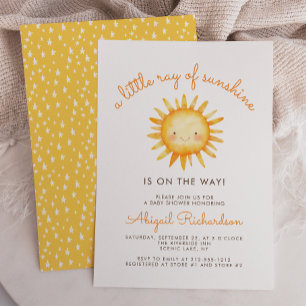 Little Ray of Sunshine Cute Baby Shower Invitation