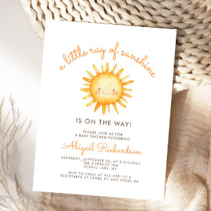 Little Ray of Sunshine Cute Baby Shower Invitation Postcard