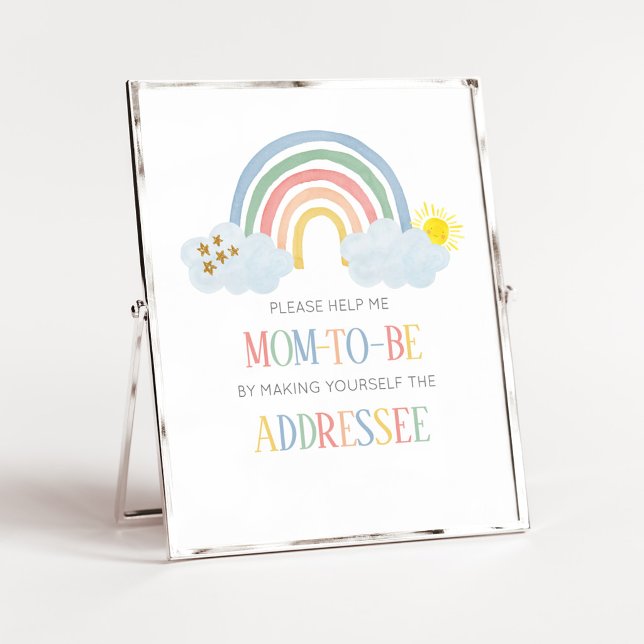 Little Ray of Sunshine Envelope Station Sign (Rainbow Baby Shower Envelope Station Sign)