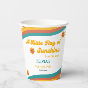 Little Ray of Sunshine Gender Neutral Baby Shower Paper Cups