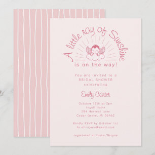Little Ray of Sunshine Girl Pin Baby Shower Invitation