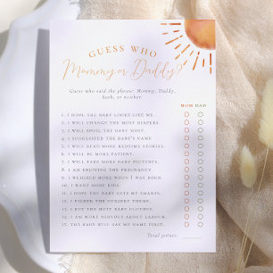 Little Ray of Sunshine Guess Who Mummy or Daddy Invitation