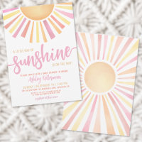 Little Ray Of Sunshine Pink Boho Baby Shower