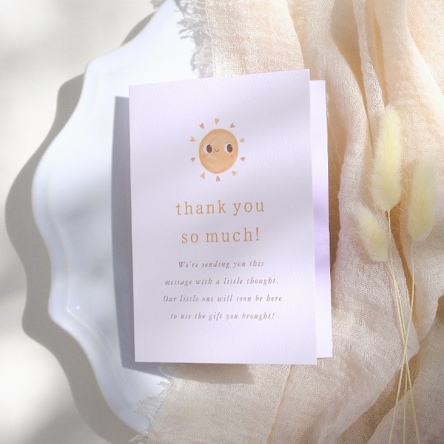 Little Ray of Sunshine Rainbow Baby Shower Thank You Card (Creator Uploaded)
