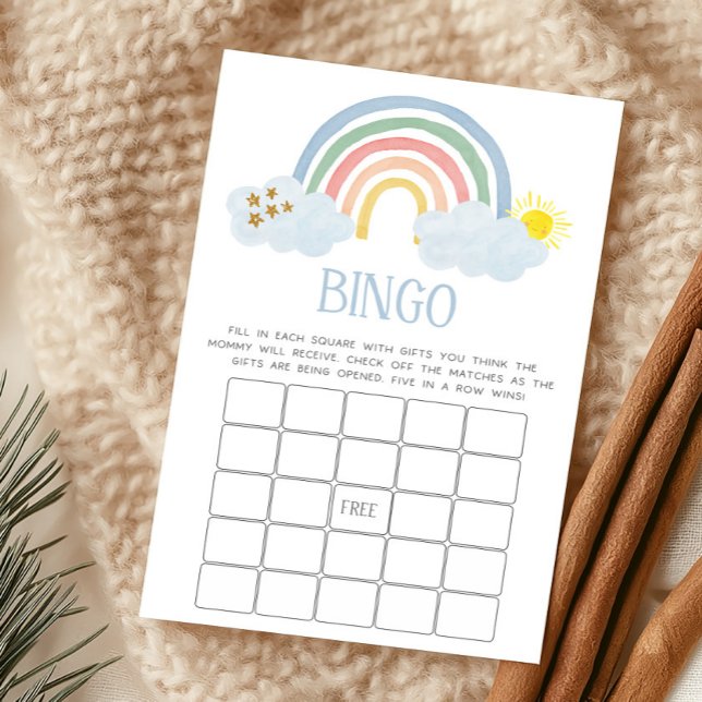 Little Ray of Sunshine Rainbow Bingo Game (Rainbow Baby Shower Bingo Game)