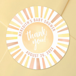 Little Ray Of Sunshine Sun Baby Shower Classic Round Sticker