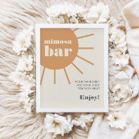 Little Ray of Sunshine Vintage Mimosa Bar Poster