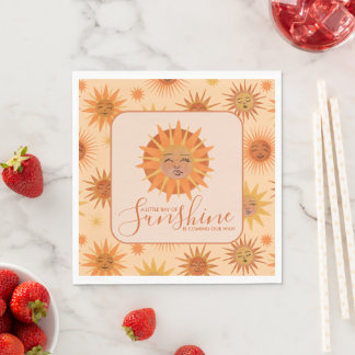 Little Ray of Sunshine Watercolor Baby Shower Napkin
