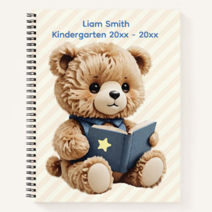 Little Reading Bear with Stripes Notebook