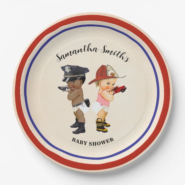Little Recruit on the Way Baby Shower Paper Plates (Front)