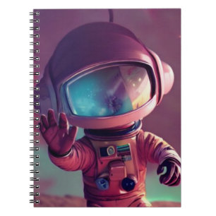 Little Red Alien Astronaut Notebook