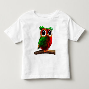 Little Red and Green Owl Toddler T-Shirt