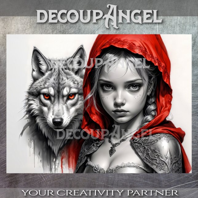 Little Red and the Wolf #1 Decoupage Tissue Paper (Creator Uploaded)