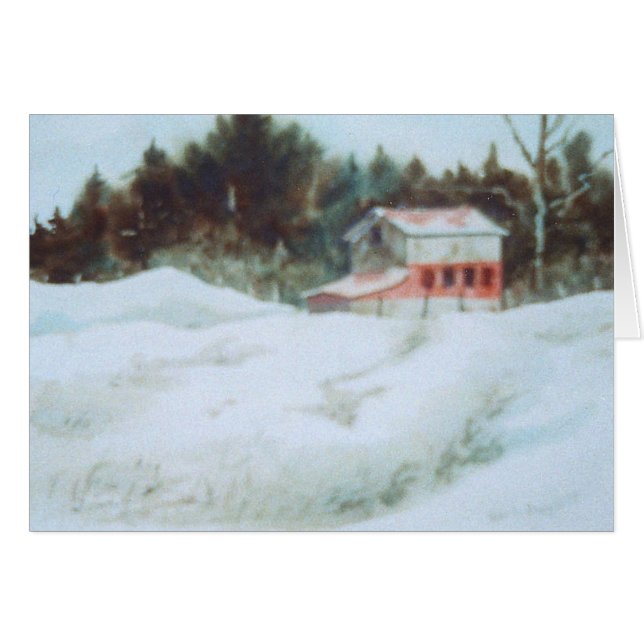 "Little Red Barn" Country Roads Greeting Card (Front Horizontal)
