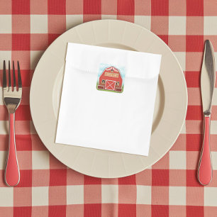 Little Red Barn Farm Birthday Party Square Sticker