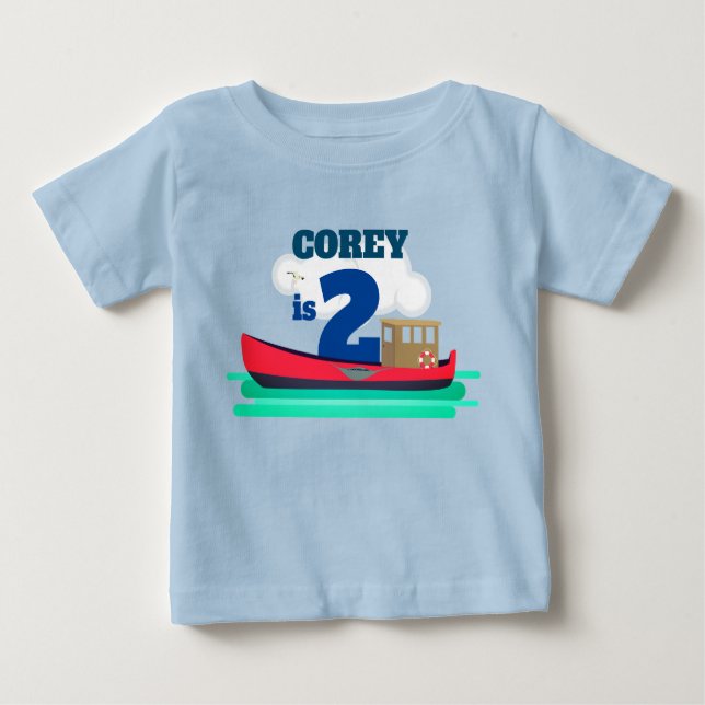 Little Red Boat 2nd Birthday  Baby T-Shirt (Front)