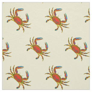 Little Red Chesapeake Crabs Fabric