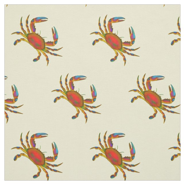 Little Red Chesapeake Crabs Fabric (Swatch)