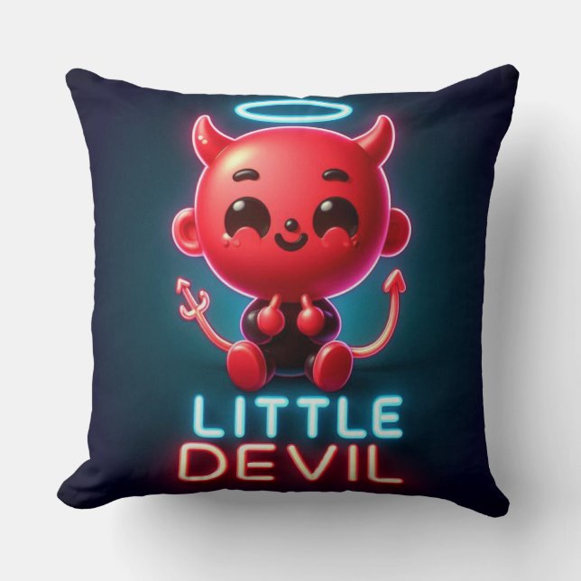 Little Red Devil Halloween Cushion (Front)