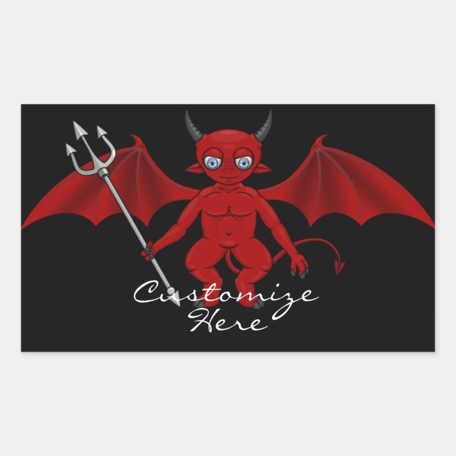 Little Red Devil Thunder_Cove Rectangular Sticker (Front)