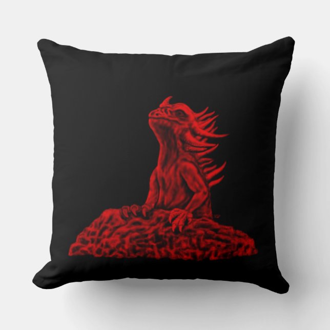 Little red Dragon Cushion (Front)