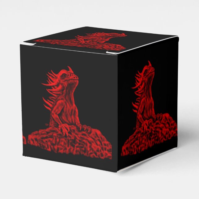 Little red Dragon Favour Box (Front Side)