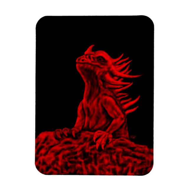 Little red Dragon Magnet (Vertical)