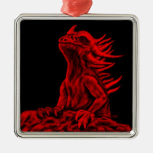 Little red Dragon Metal Tree Decoration