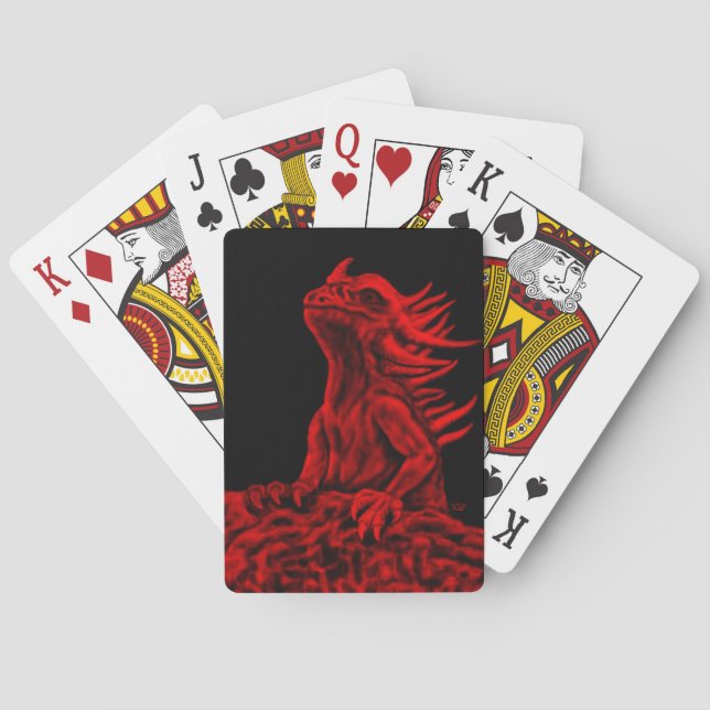 Little red Dragon Playing Cards (Back)